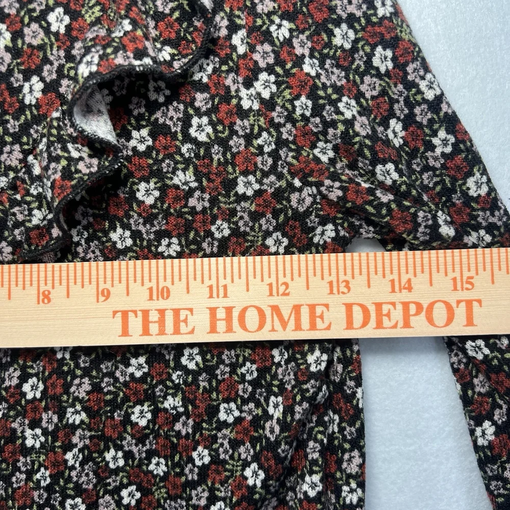 Kids Long Sleeve Pheasant Shirt Front Frills Floral Red Black Girls Size Large 8